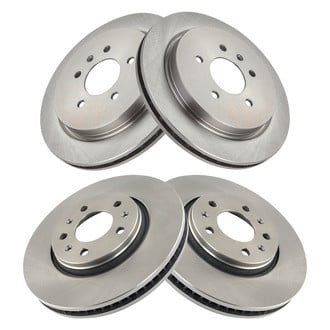 TRQ® - Plain Vented Front and Rear Disc Brake Rotors