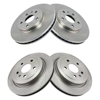 TRQ® - Plain Vented Front and Rear Disc Brake Rotors