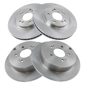 TRQ® - Plain Vented Front and Rear Disc Brake Rotors