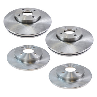 TRQ® - Plain Vented Front and Rear Disc Brake Rotors
