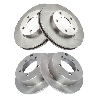 TRQ® - Plain Vented Front and Rear Disc Brake Rotors