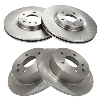 TRQ® - Plain Vented Front and Rear Disc Brake Rotors
