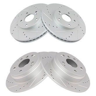 TRQ® - Performance Cross Drilled and Slotted Front Disc Brake Rotors