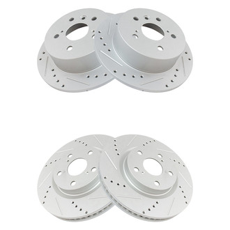 TRQ® - Performance Cross Drilled and Slotted Disc Brake Rotors