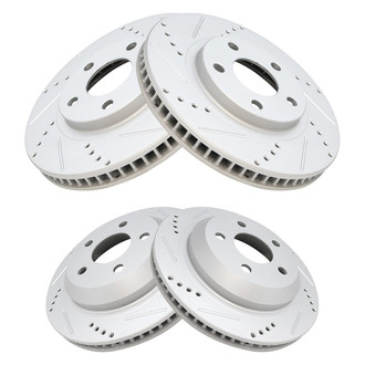 TRQ® - Performance Cross Drilled and Slotted Disc Brake Rotors