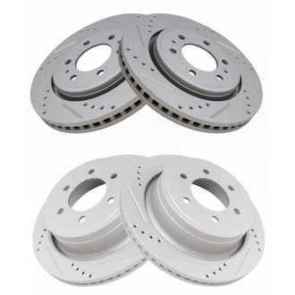TRQ® - Performance Cross Drilled and Slotted Front and Rear Disc Brake Rotors