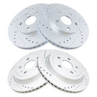 TRQ® - Performance Cross Drilled and Slotted Disc Brake Rotors