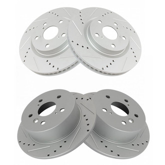 TRQ® - Performance Cross Drilled and Slotted Disc Brake Rotors