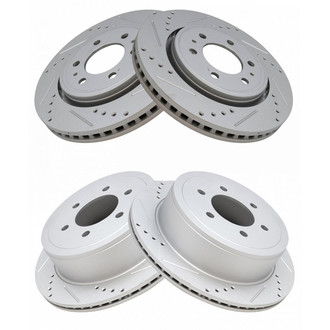 TRQ® - Performance Cross Drilled and Slotted Front and Rear Disc Brake Rotors