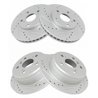 TRQ® - Performance Cross Drilled and Slotted Disc Brake Rotors