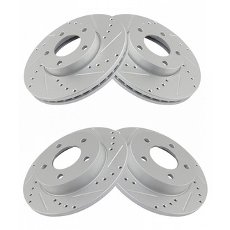 TRQ® - Performance Cross Drilled and Slotted Disc Brake Rotors