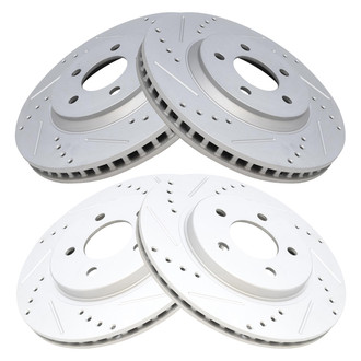 TRQ® - Performance Cross Drilled and Slotted Front and Rear Disc Brake Rotors