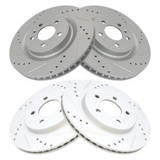 TRQ® - Performance Cross Drilled and Slotted Front and Rear Disc Brake Rotors