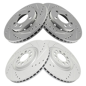 TRQ® - Performance Cross Drilled and Slotted Front and Rear Disc Brake Rotors