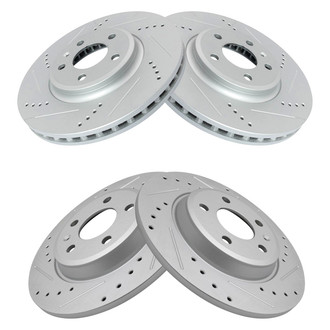 TRQ® - Performance Cross Drilled and Slotted Disc Brake Rotors