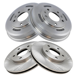 TRQ® - Plain Front and Rear Disc Brake Rotors