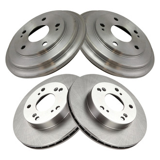 TRQ® - Plain Front and Rear Disc Brake Rotors