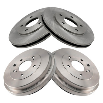 TRQ® - Plain Front and Rear Disc Brake Rotors