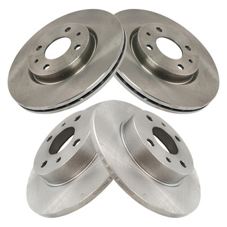TRQ® - Plain Front and Rear Disc Brake Rotors
