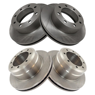 TRQ® - Plain Front and Rear Disc Brake Rotors