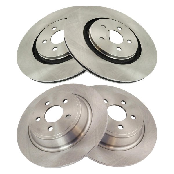 TRQ® - Plain Front and Rear Disc Brake Rotors