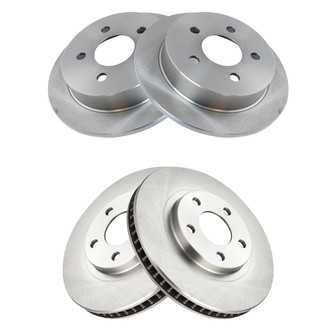 TRQ® - Plain Vented Front and Rear Disc Brake Rotors