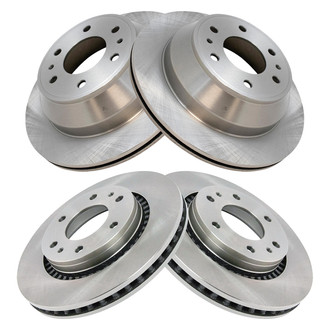 TRQ® - Plain Front and Rear Disc Brake Rotors