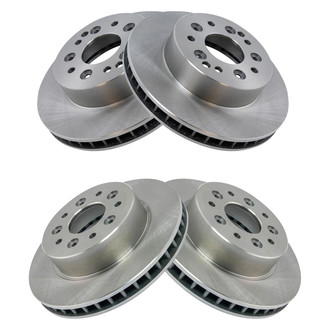 TRQ® - Plain Front and Rear Disc Brake Rotors