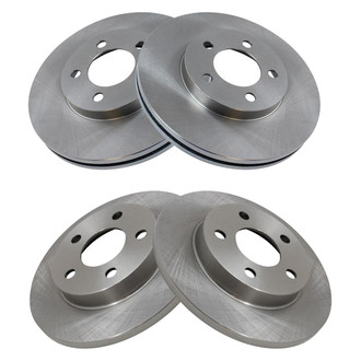 TRQ® - Plain Front and Rear Disc Brake Rotors