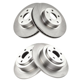 TRQ® - Plain Front and Rear Disc Brake Rotors
