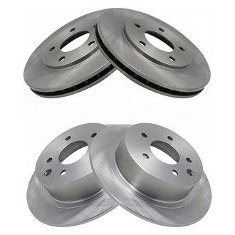 TRQ® - Plain Vented Front and Rear Disc Brake Rotors