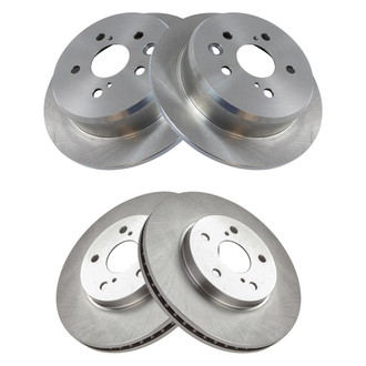 TRQ® - Plain Front and Rear Disc Brake Rotors