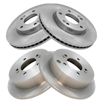 TRQ® - Plain Front and Rear Disc Brake Rotors