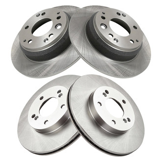 TRQ® - Plain Front and Rear Disc Brake Rotors