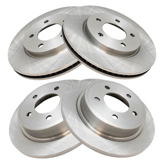 TRQ® - Plain Front and Rear Disc Brake Rotors