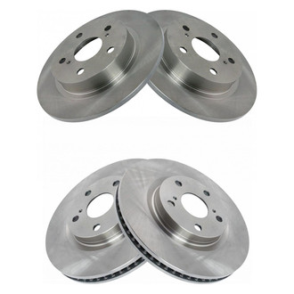 TRQ® - Plain Front and Rear Disc Brake Rotors