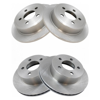 TRQ® - Plain Vented Front and Rear Disc Brake Rotors