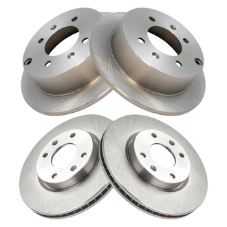 TRQ® - Plain Front and Rear Disc Brake Rotors