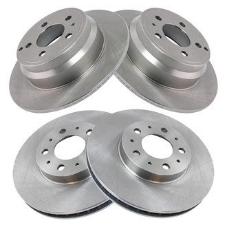 TRQ® - Plain Front and Rear Disc Brake Rotors
