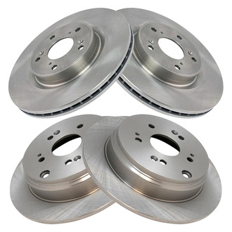 TRQ® - Plain Front and Rear Disc Brake Rotors