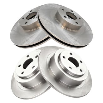 TRQ® - Plain Front and Rear Disc Brake Rotors