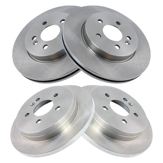 TRQ® - Plain Front and Rear Disc Brake Rotors