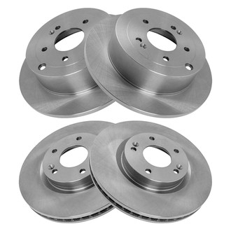 TRQ® - Plain Front and Rear Disc Brake Rotors