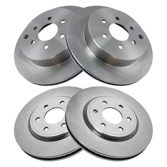 TRQ® - Plain Front and Rear Disc Brake Rotors