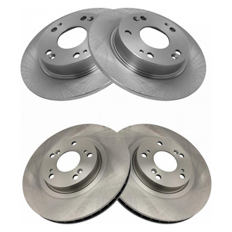 TRQ® - Plain Vented Front and Rear Disc Brake Rotors
