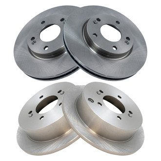 TRQ® - Plain Front and Rear Disc Brake Rotors