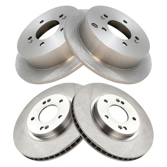 TRQ® - Plain Front and Rear Disc Brake Rotors