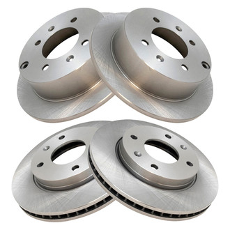 TRQ® - Plain Front and Rear Disc Brake Rotors