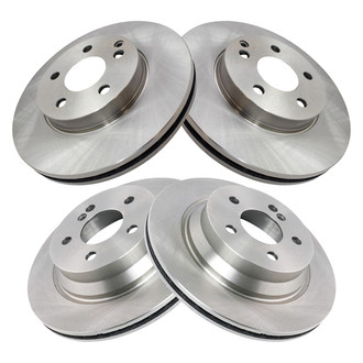 TRQ® - Plain Front and Rear Disc Brake Rotors