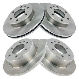 TRQ® - Plain Front and Rear Disc Brake Rotors